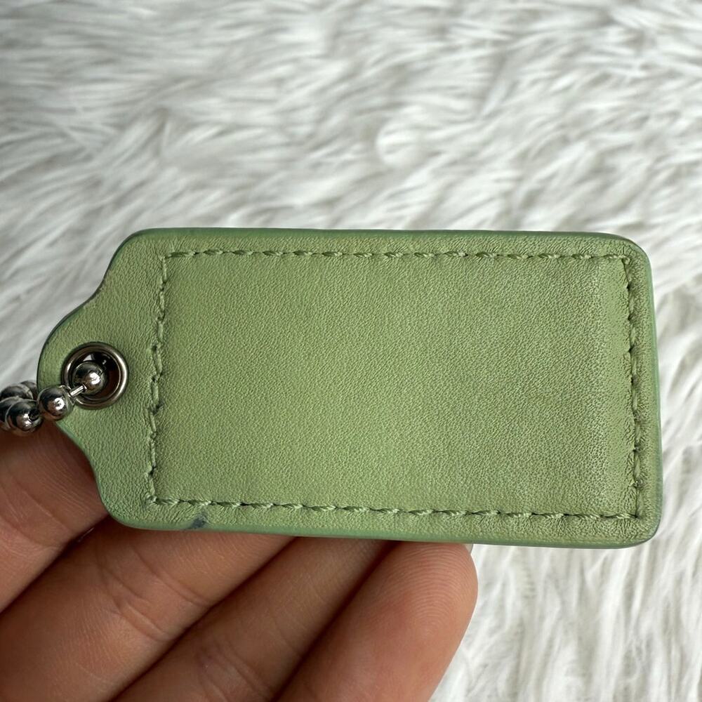 2.5" COACH Pastel Green Fob Bag Charm Hang tag Hangtag - Picture 2 of 2